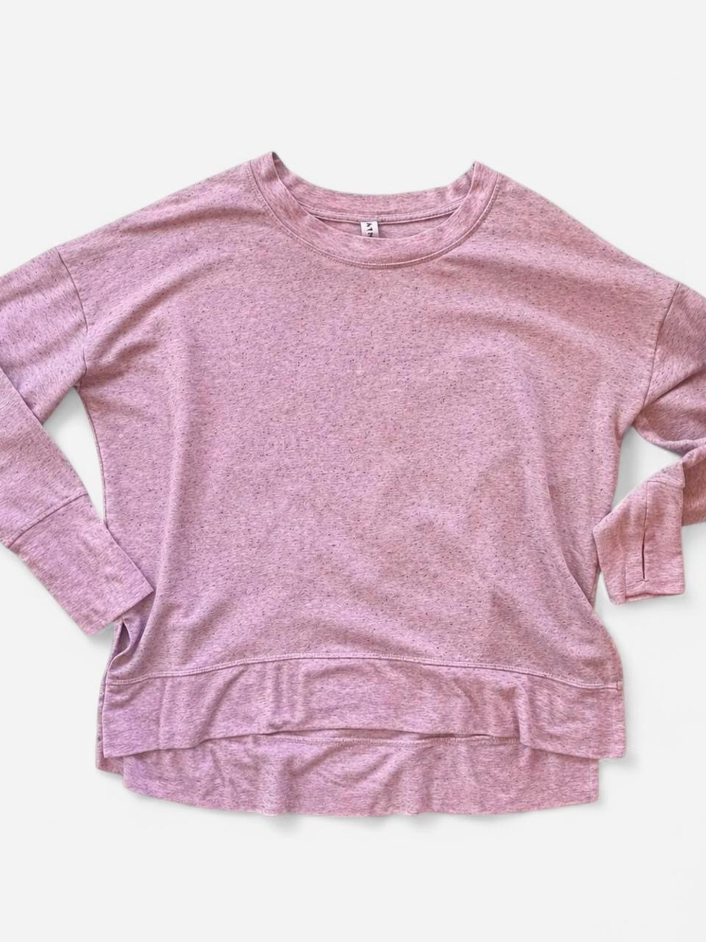 Athleta Soft Dusty Rose Hi-Low Sweatshirt Thumbholes Size L